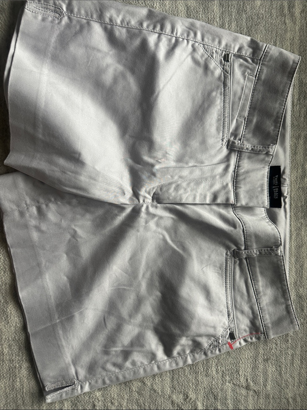 White House Black Market ladies light grey Flat-Front Chino Shorts